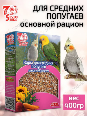 сесь семян корм для СРЕДНИХ ПОПУГАЕВ 400г