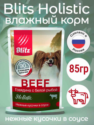 холистик собака говядина с белой рыбой