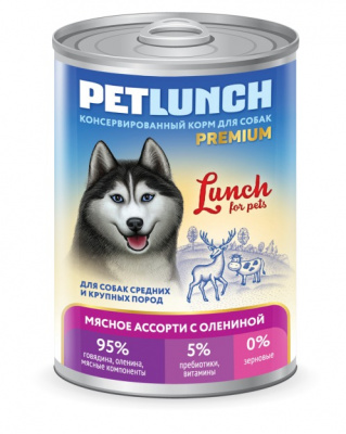 Lunch for pets мясное ассорти с оленинойуке