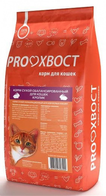 PROХВОСТ Корм сухой для кошек, кролик, 10 кг